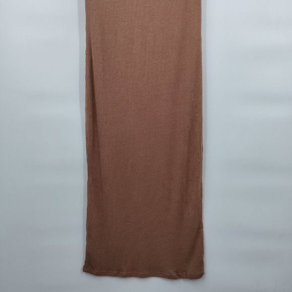 Forever 21Ribbed Mock Neck Midi Knit Dress Taupe Color,  Medium - Picture 4 of 10
